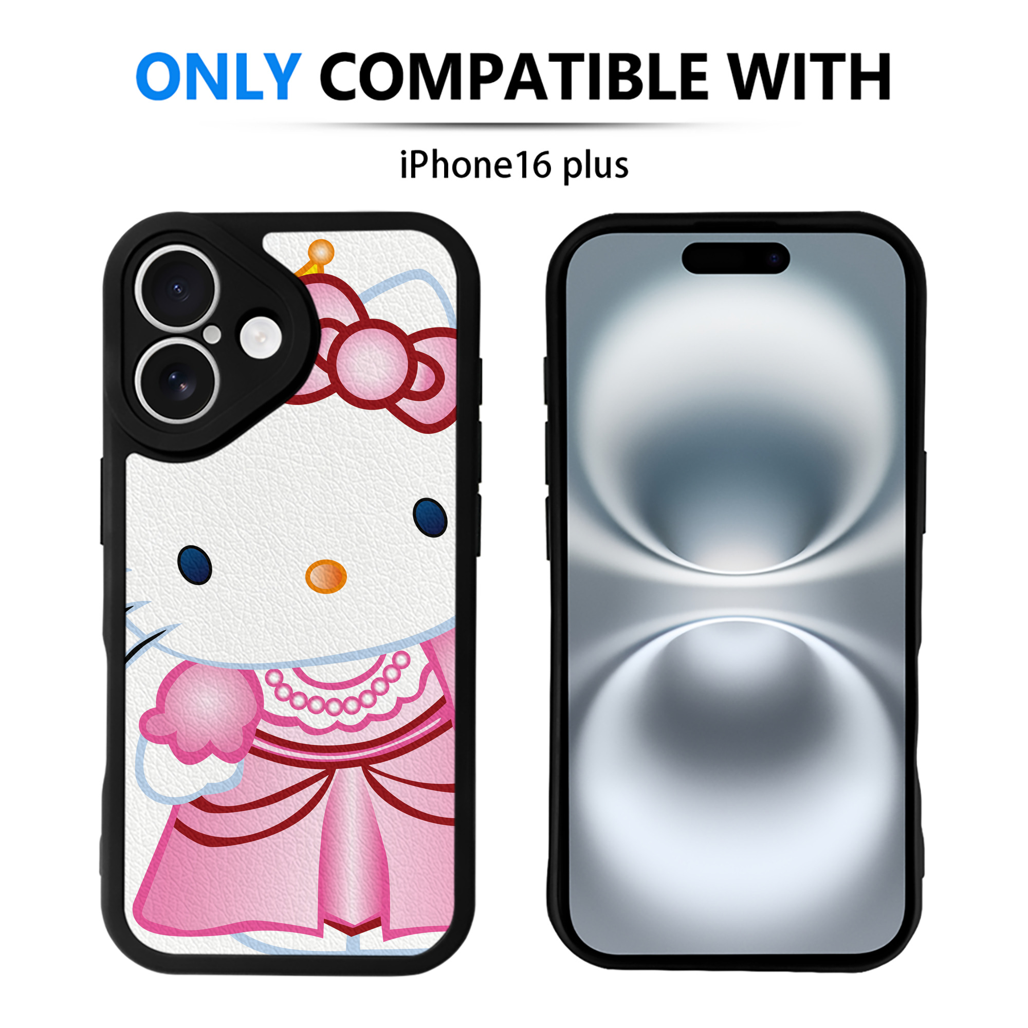 （画像用） Hello Kitty ハローキティ 【iPhone 16シリーズ対応】シリコンスマホケース（レザー調） 材質：シリコン